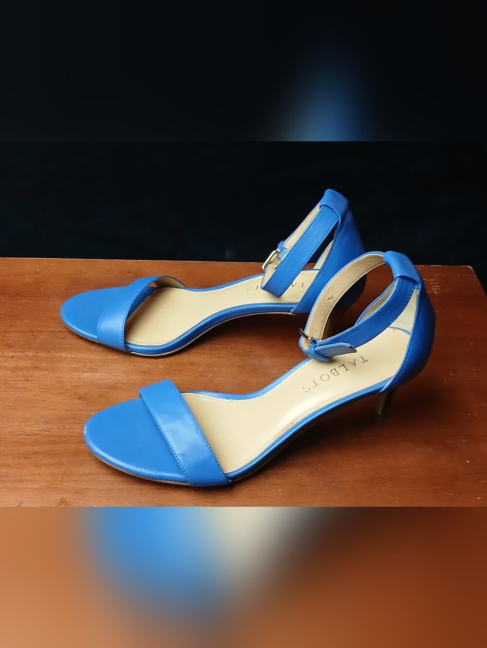 TALBOTS Blue Ankle-Strap Leather Sandals - Picture 4 of 14